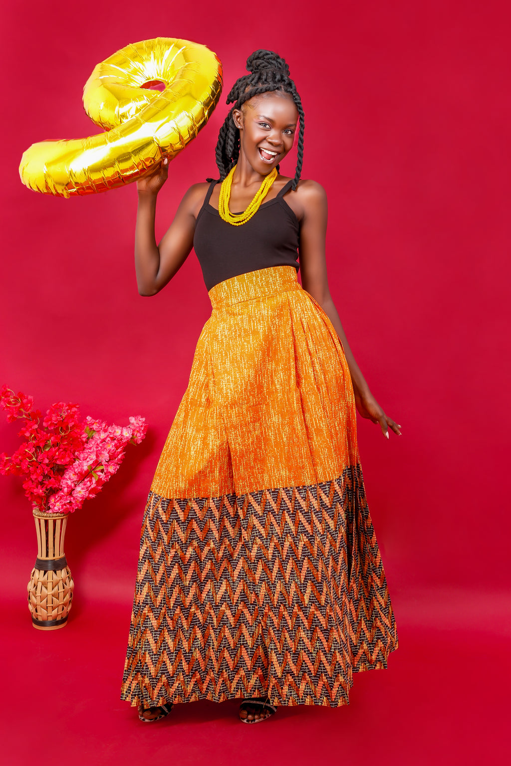 African print skirt