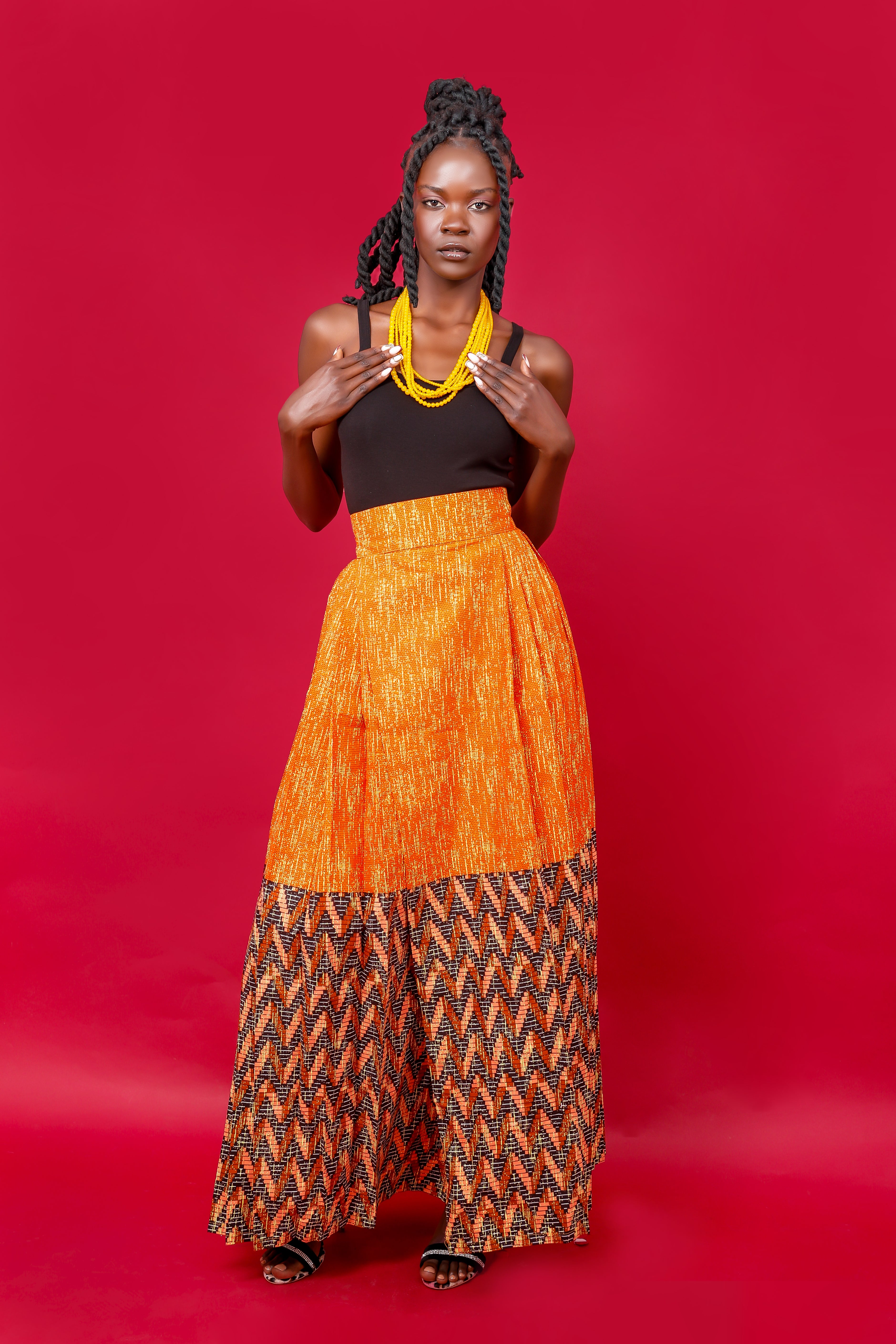 African print skirt