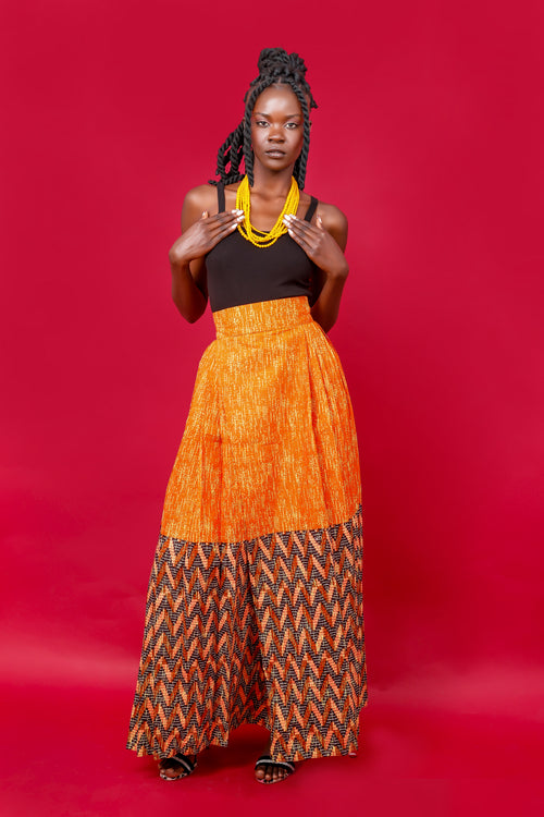 African print skirt
