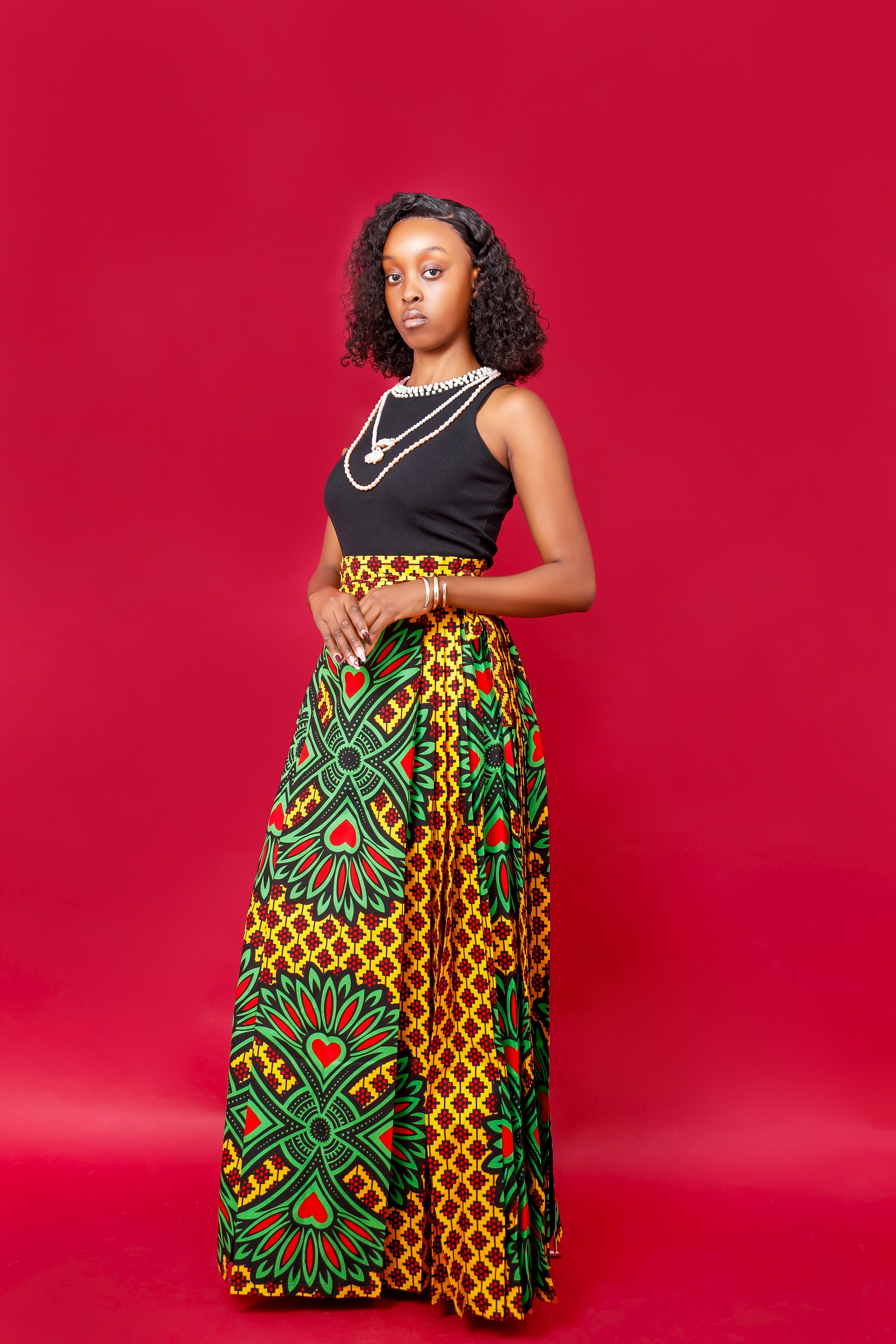 African print skirt