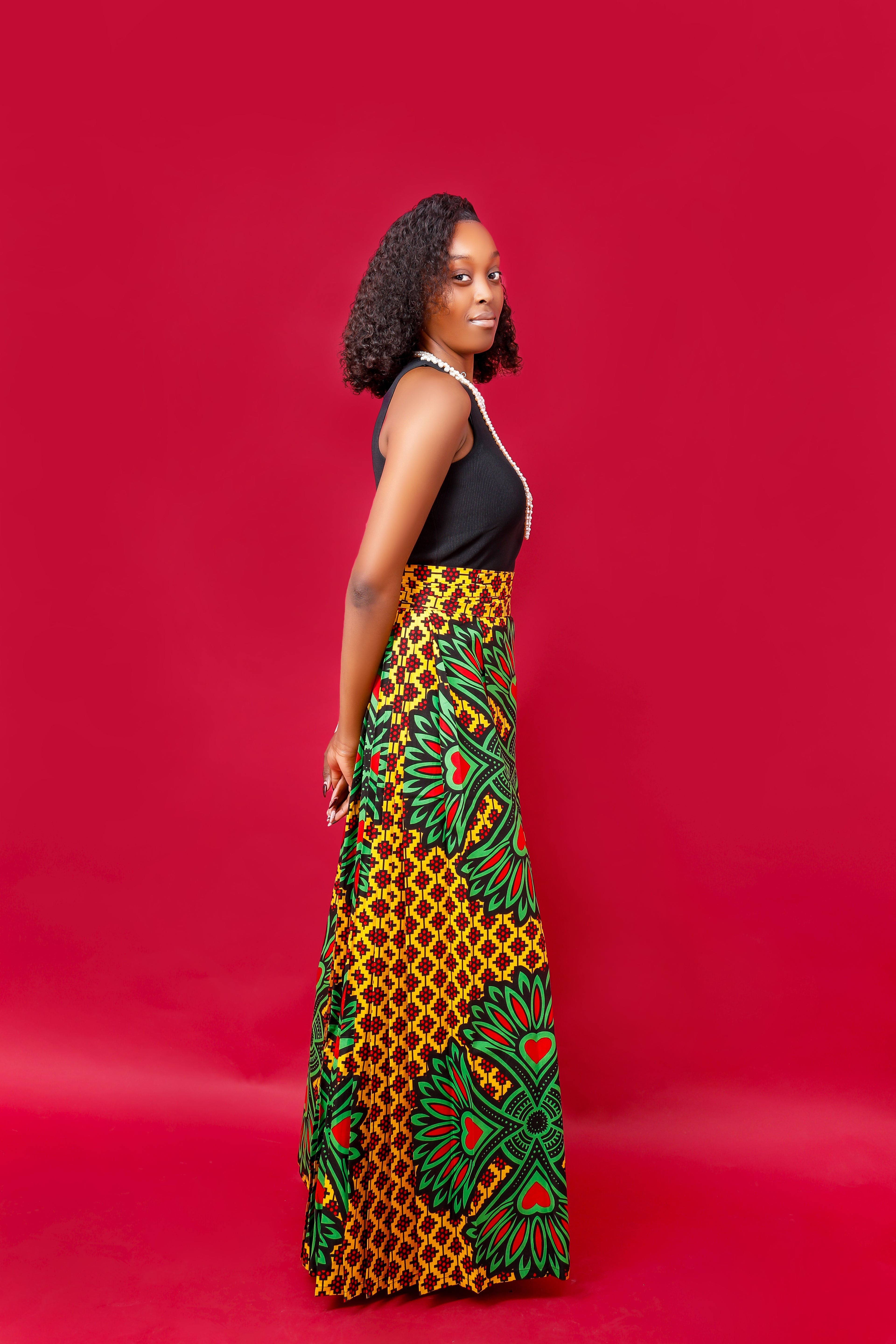 African print skirt