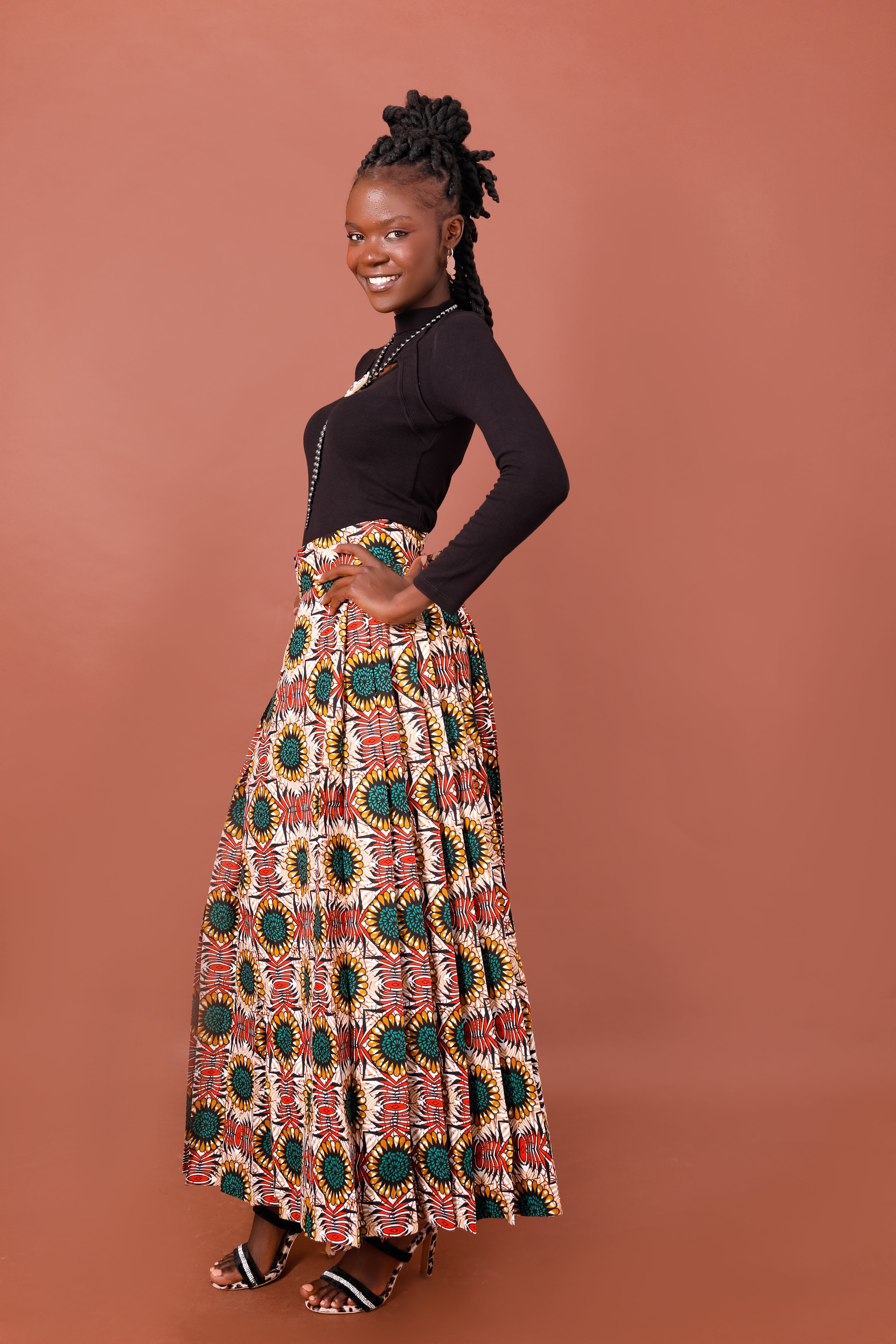 African print skirt